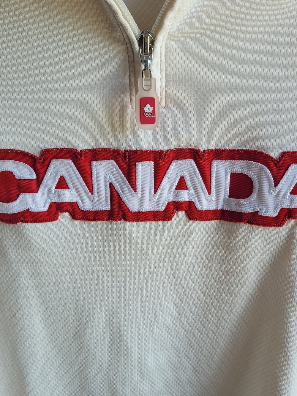 HBC Team Canada Olympic 2006 Quarter Zip Pullover Large Red White Jacket Top - Picture 6 of 6